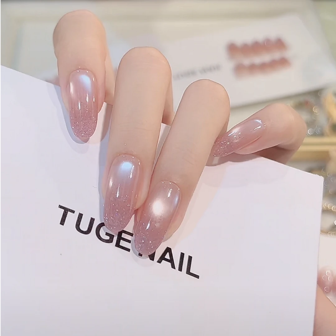 TugeNail “紫水晶”春夏显白腮红纯色手工流行气质猫眼穿戴甲TGXX