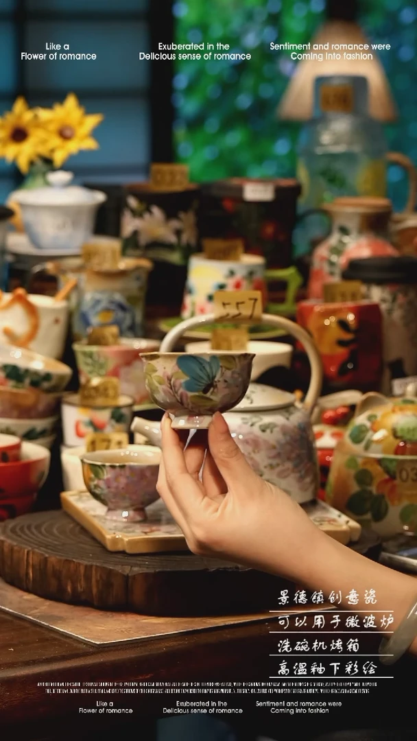 陶瓷景德镇高温釉下彩手工手绘款式