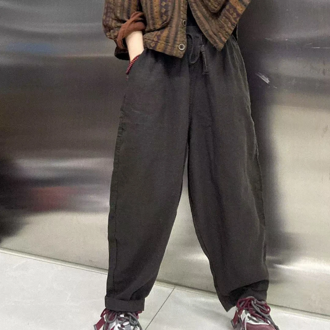 亚麻百搭时尚减龄麻裤119018