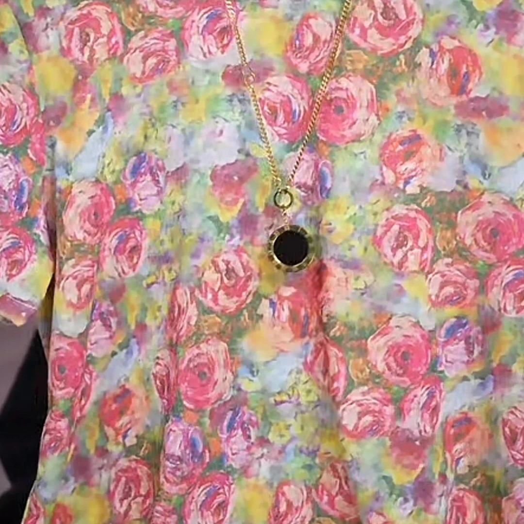 5.31-2时尚百搭洋气花色T恤显瘦设计感小衫