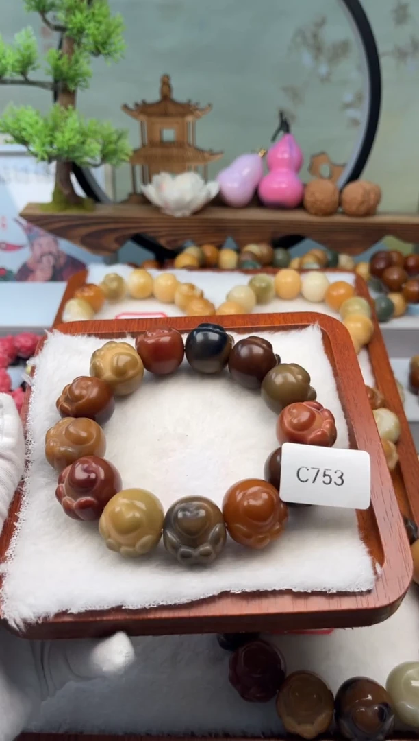 【闪购商品】菩提根/象牙果手串瑕C753猫爪22mm1串