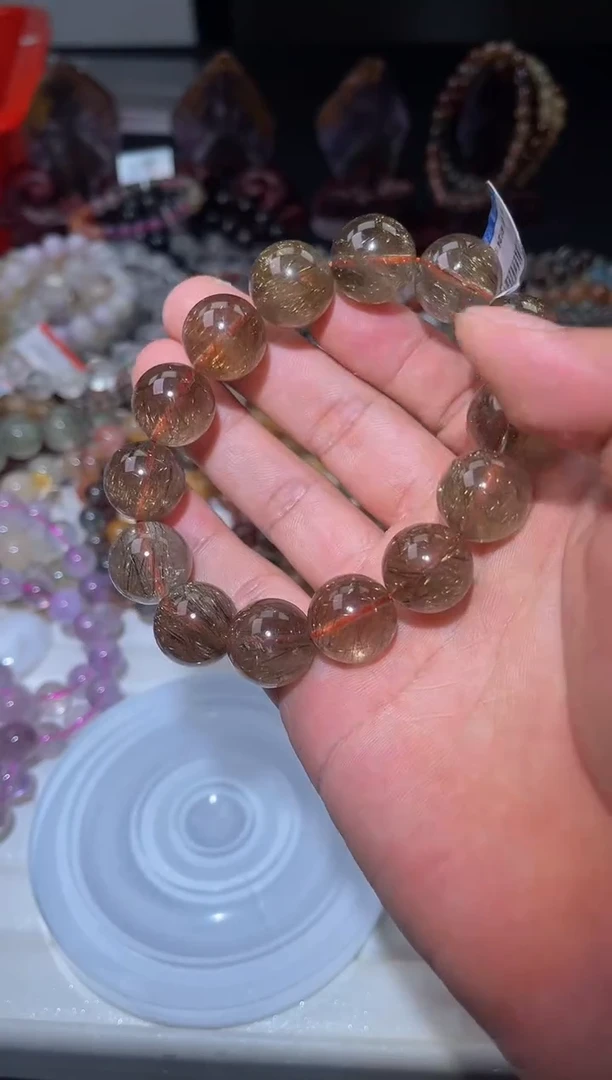 水晶手串未镶嵌L26-16mm金发晶单圈-多样性发其一