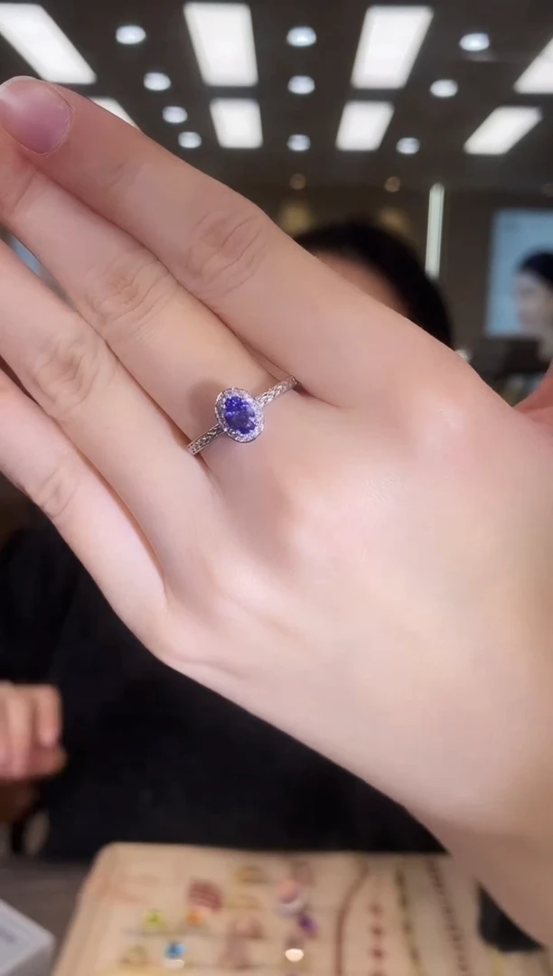 银S925镶嵌戒指坦桑石09