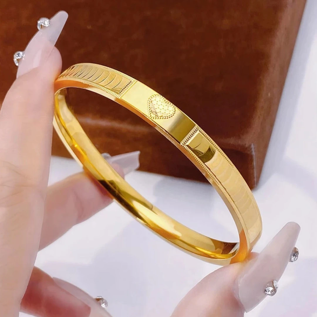 【官方正品】镀K金鳞片爱心6N实心不掉色女款链条