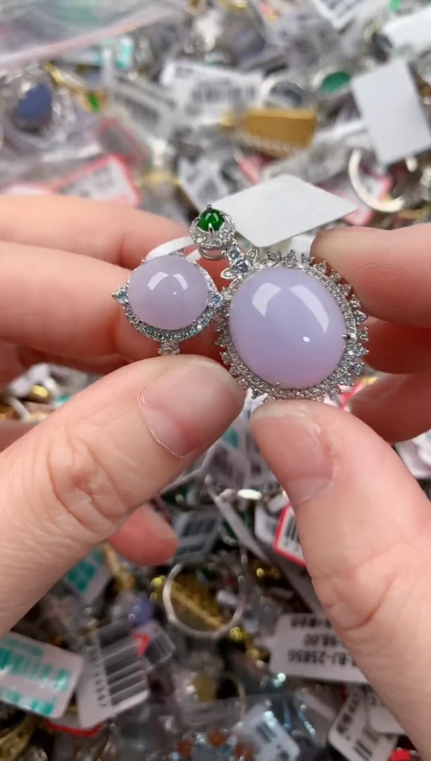 银S925镶嵌戒指翡翠222---8