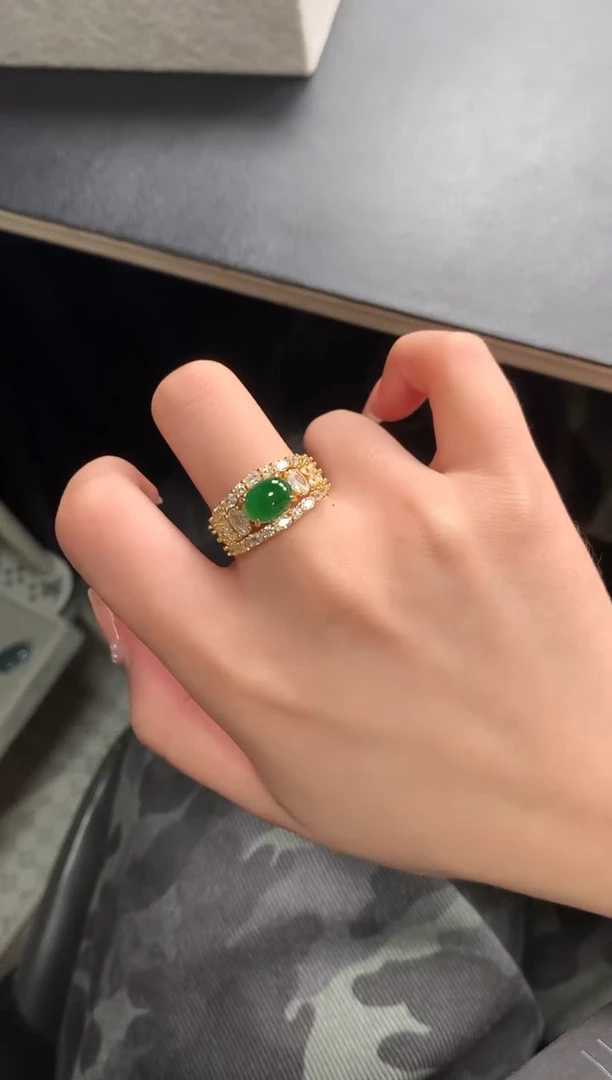 【闪购商品】翡翠戒指银S925镶嵌51154
