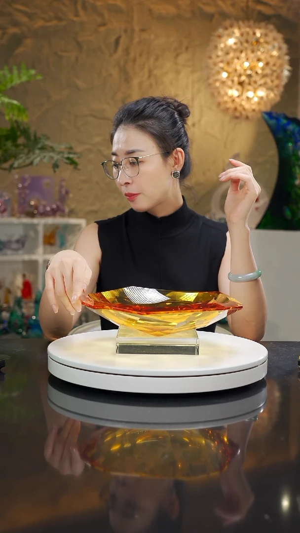 手工艺品琉璃不规则切面果盘