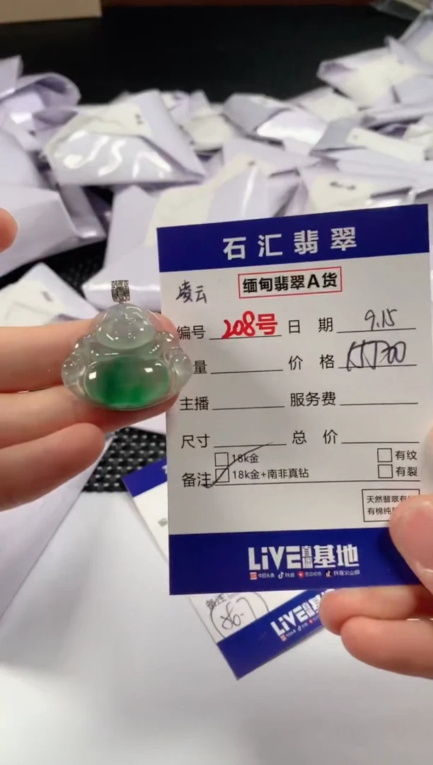 颈饰18K金镶嵌翡翠凌*1