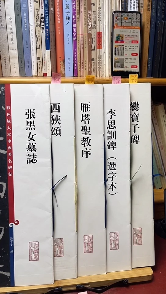 张黑女，西狭颂，雁塔圣教序，李思训碑，爨宝子碑（五本）