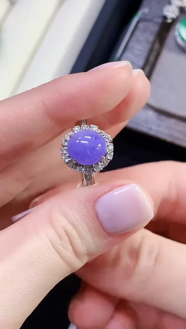 18K金镶嵌戒指翡翠XYX多样性发货其一