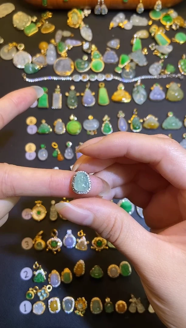 吊坠(不含链)银S925镶嵌翡翠1