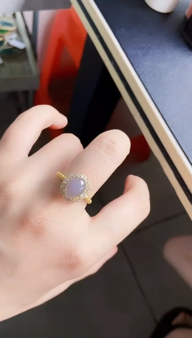 翡翠戒指银S925镶嵌141