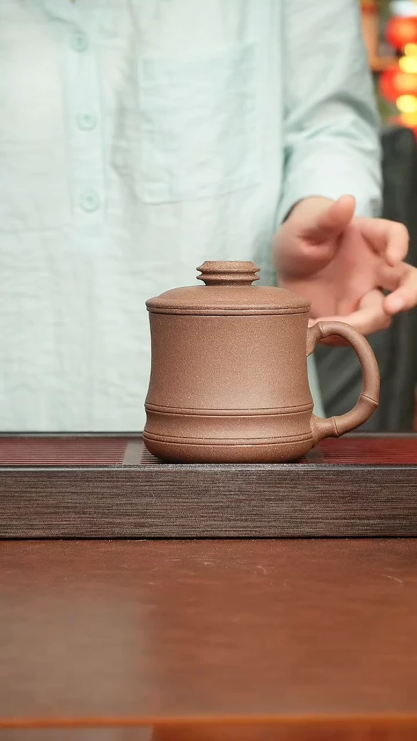 茶杯紫砂五彩段三件套