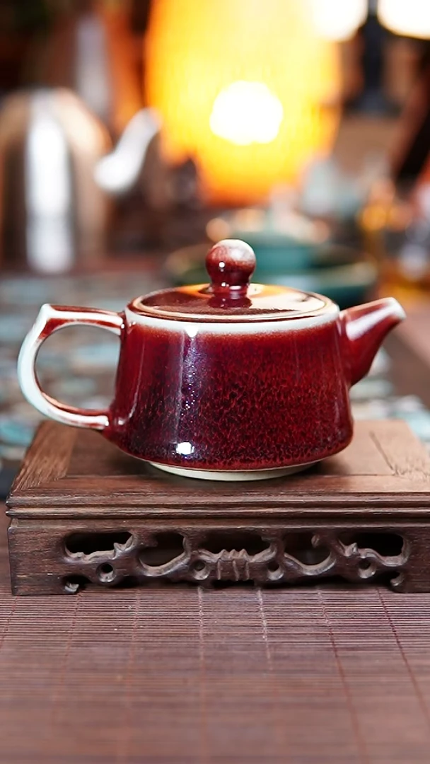 580 井栏壶 -煤烧玉石釉