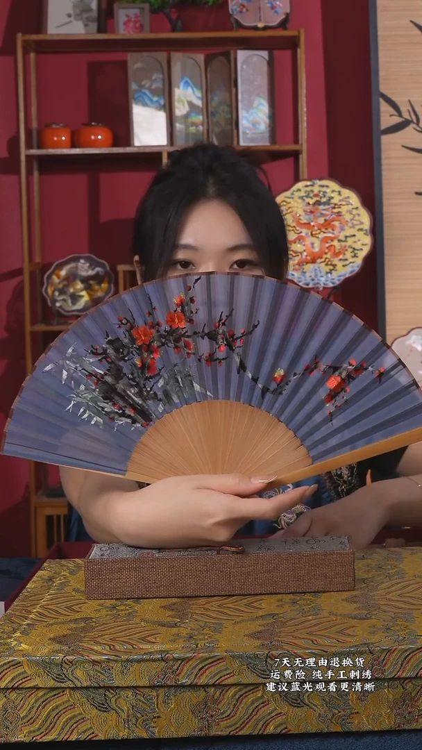 刺绣104非遗纯手工苏绣折扇