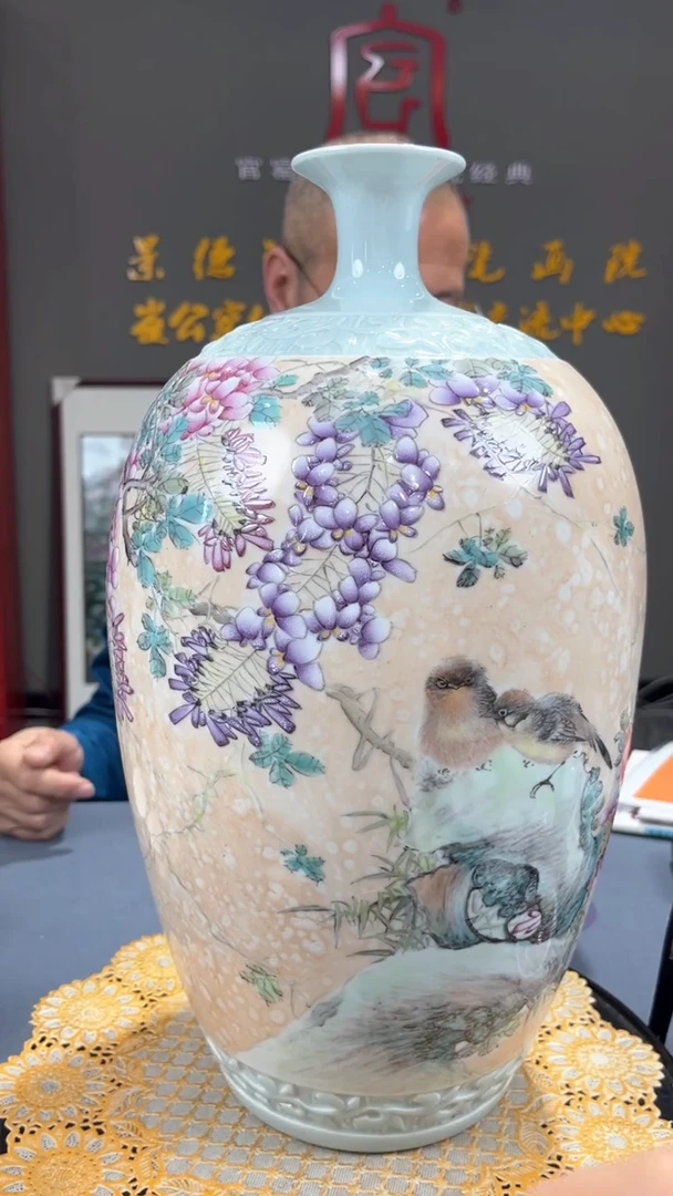 【闪购商品】官窑瓷画院369官窑瓷画院紫气东来赏瓶