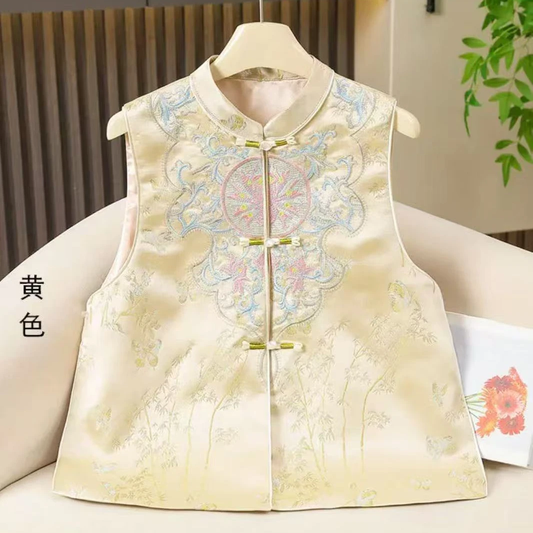 【藤花】2025春季新中式绣花立领新国风时尚马甲宽松气质女装上衣