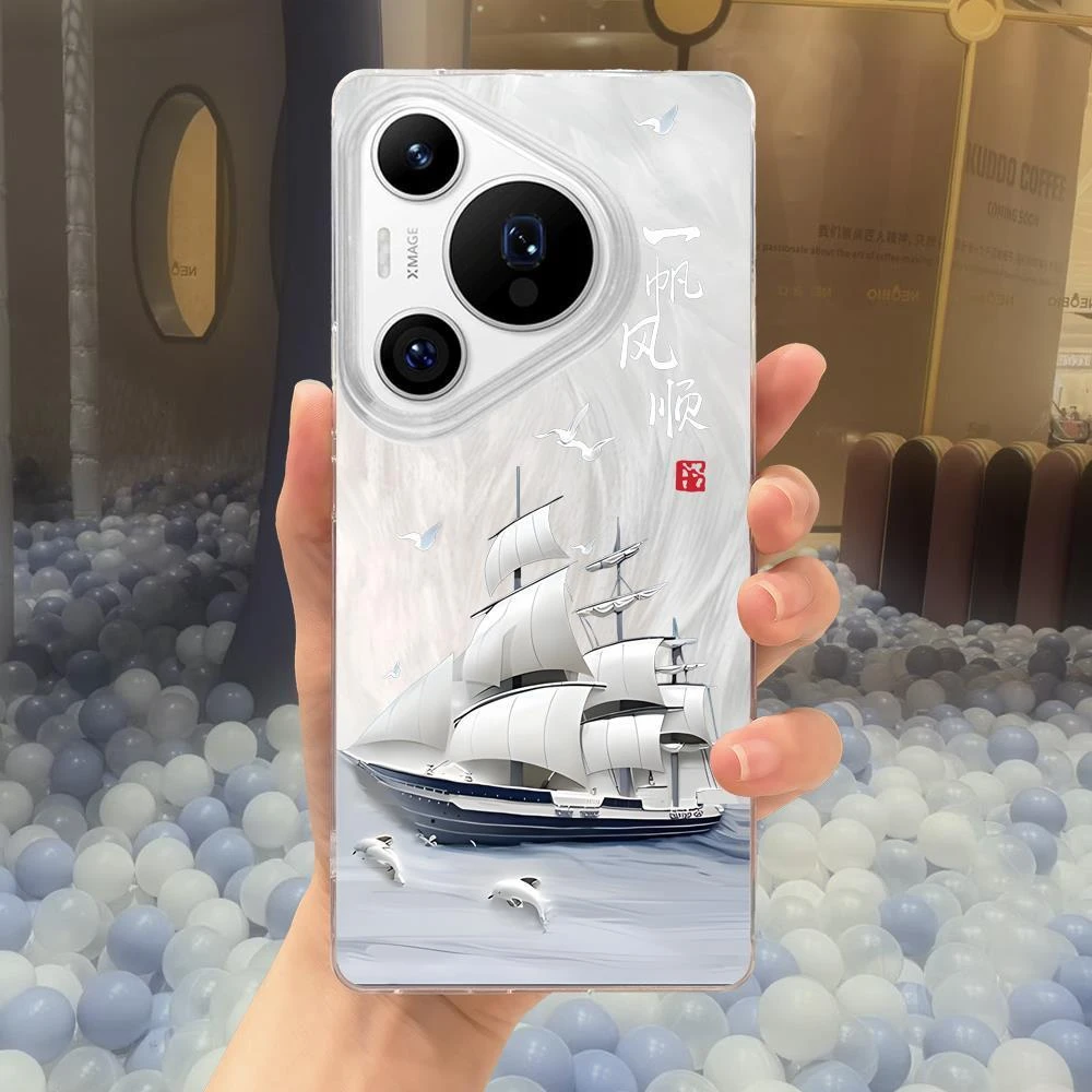 【高品质材料】一帆风顺精孔纱壳适用苹果华为vivo防摔个性新款