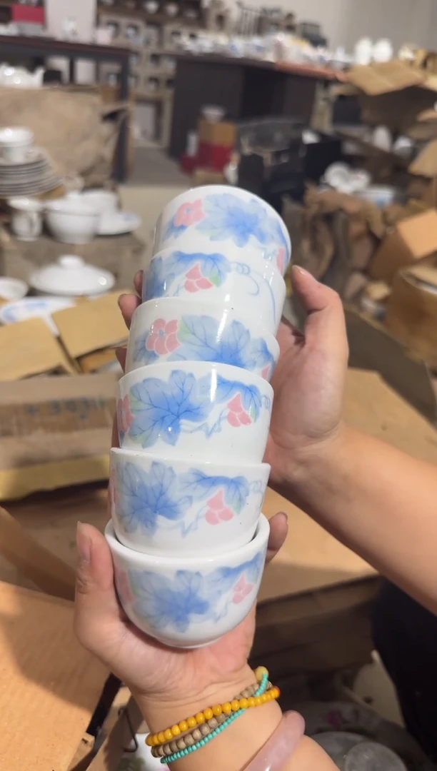 摆件虾**o六个葡萄杯厘米有瑕请慎拍