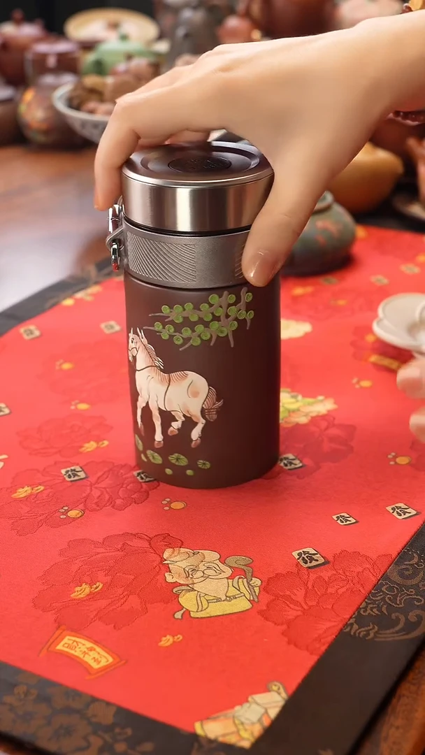 茶壶紫砂宜兴紫泥 白马保温杯