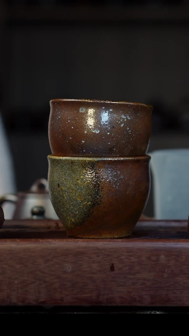 茶壶紫砂用****5柴烧紫砂缸杯