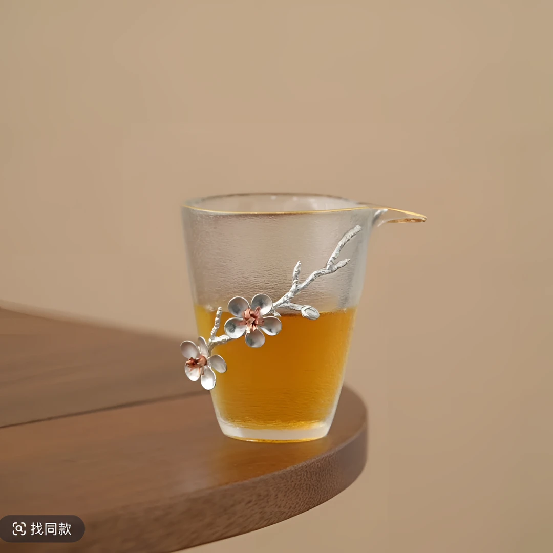 高硼硅玻璃手捏花公道杯726