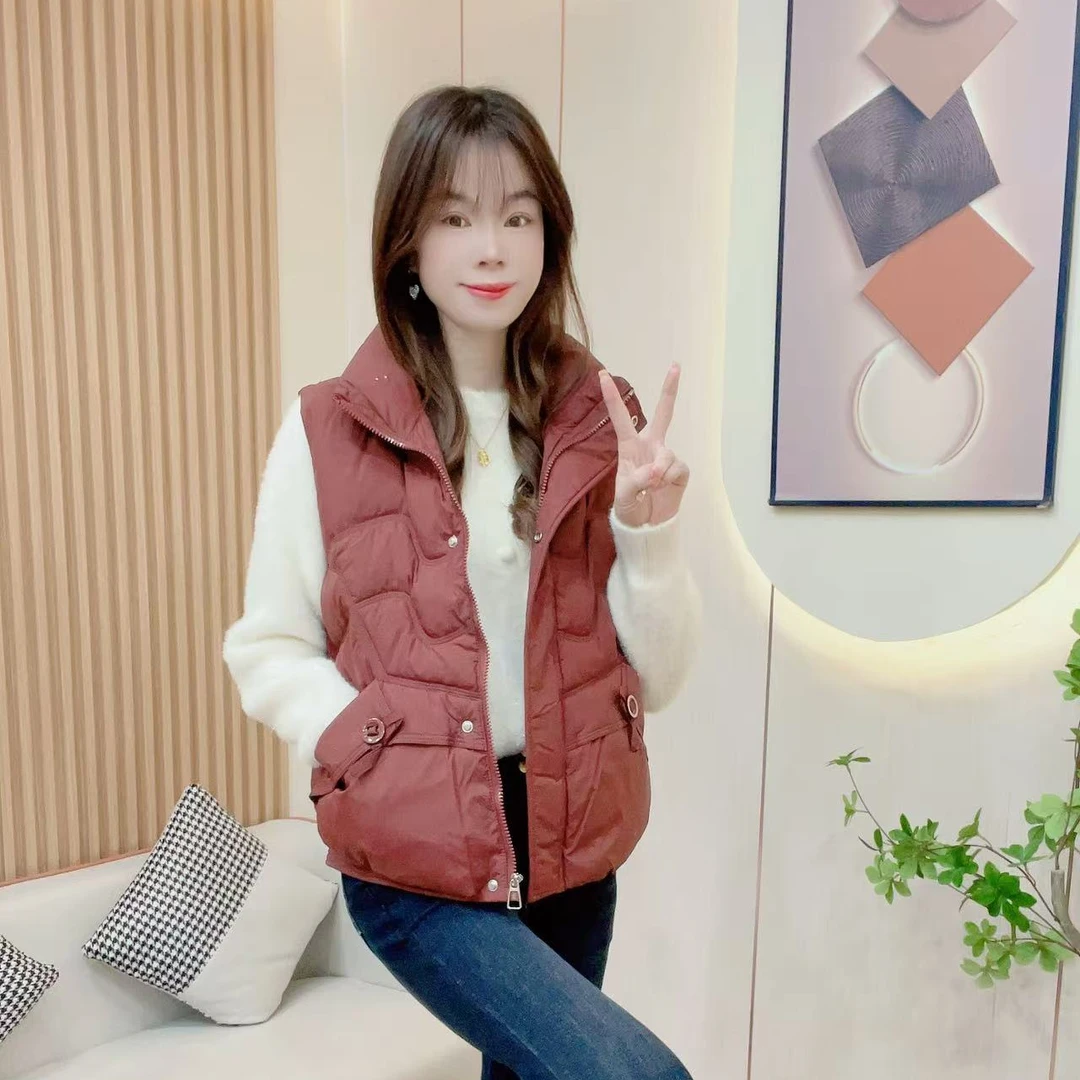 炬雅  2024新款时尚竖口袋修身显瘦洋气百搭桁棉冬季加厚保暖马甲
