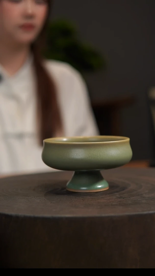 杯子高足普洱杯 汝州原产地  原矿老釉