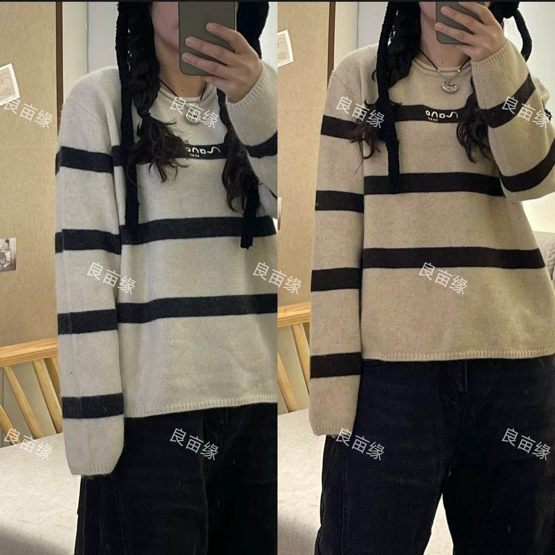 Good  acre  margin/良亩缘休闲百搭条纹羊毛衫YMS-9001