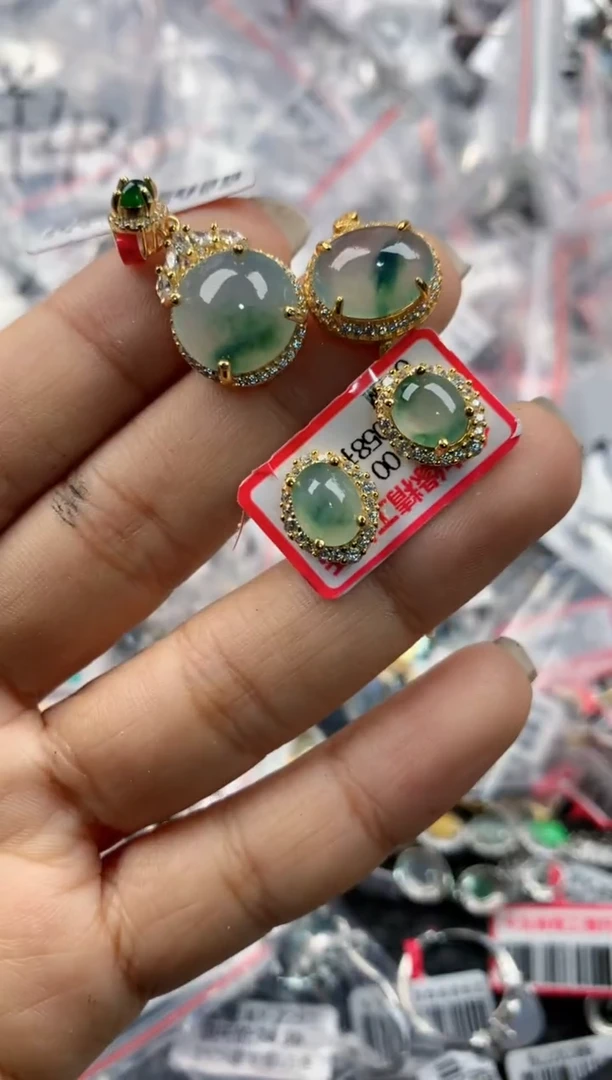 银S925镶嵌戒指翡翠555      5