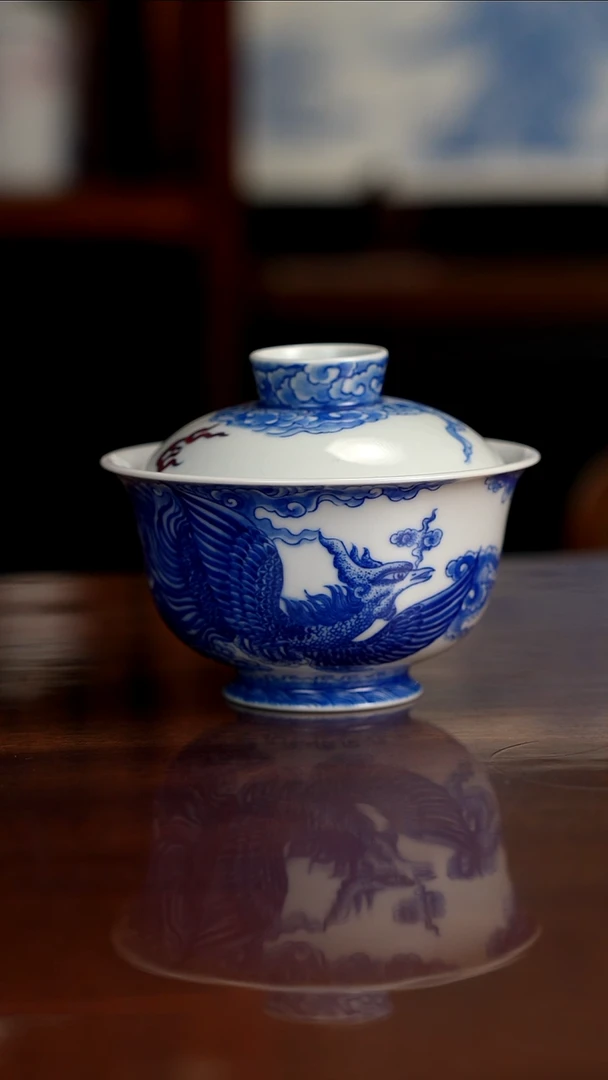 自成堂柴窑青花釉里红