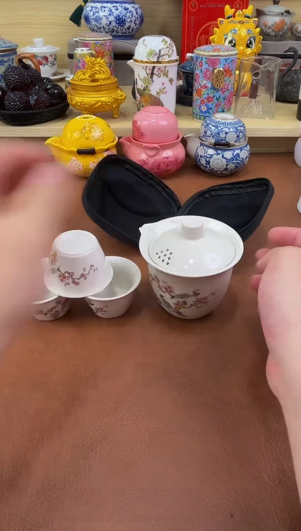 陶瓷茶具摆件旅行套组