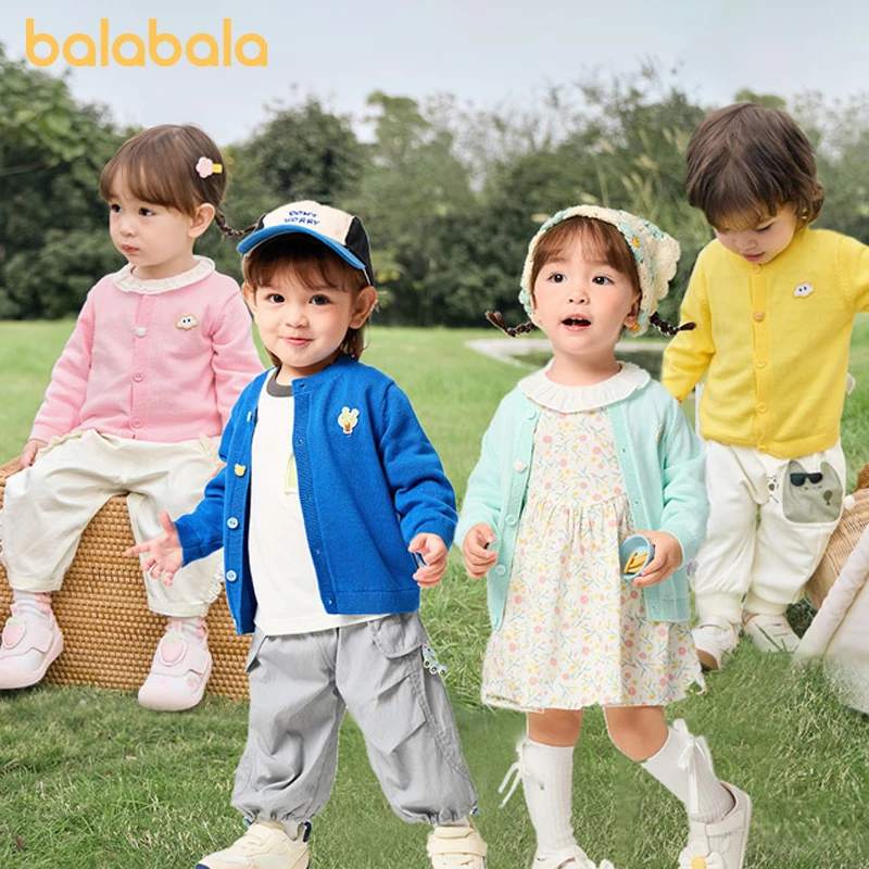 【纯棉开衫】巴拉巴拉儿童春秋装宝宝针织衫外套男女童上衣开衫毛衣