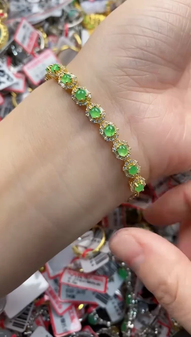 银S925镶嵌戒指翡翠111----10