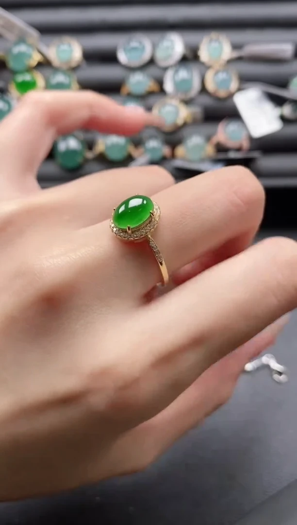 【闪购商品】翡翠戒指银S925镶嵌851151