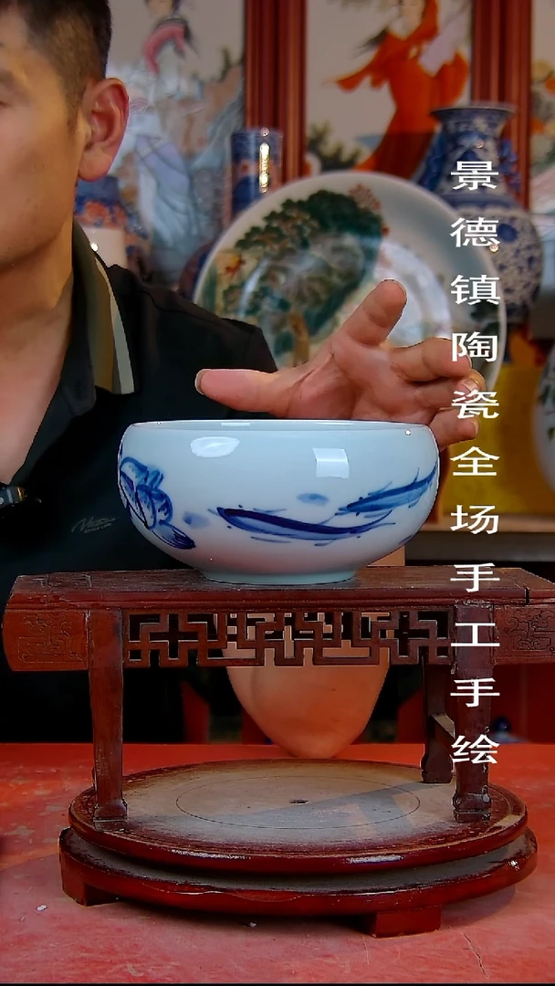 摆件手景德镇陶瓷 全场手工绘
