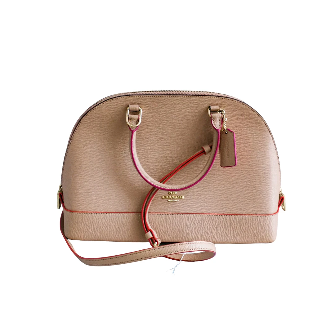 95新 COACH/蔻驰 coach 粉大贝壳包  042612