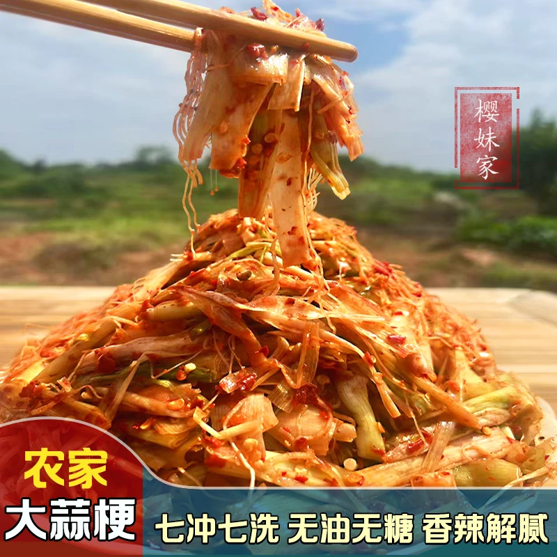 江西特产农家手作香辣腌蒜苗开胃下酒菜320g 锁鲜发货