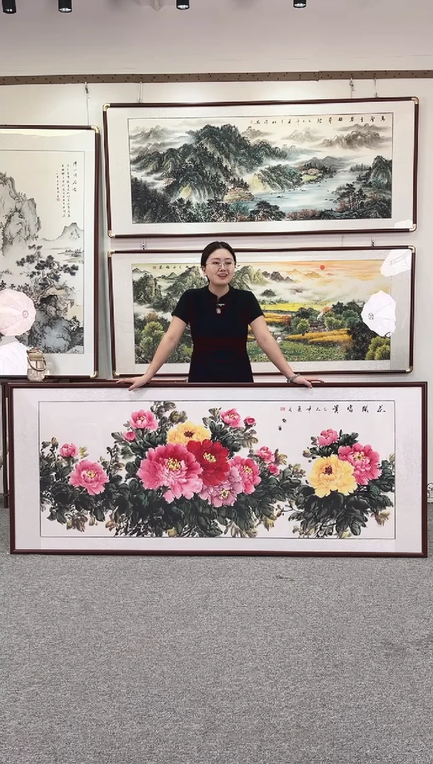国画纯手绘208x86花开富贵