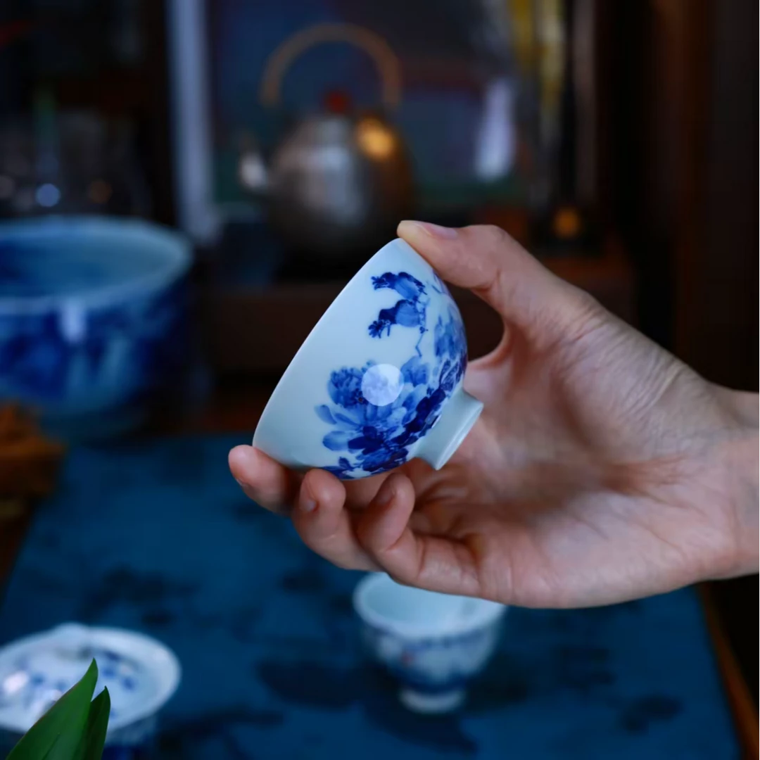 张剑平老师，花鸟茶杯品茗杯茶具陶瓷，约50CC