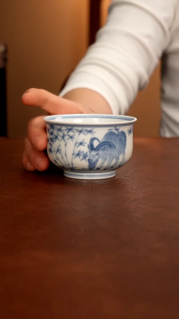 摆件陶景德镇瓷器，青花瓷手绘茶具~