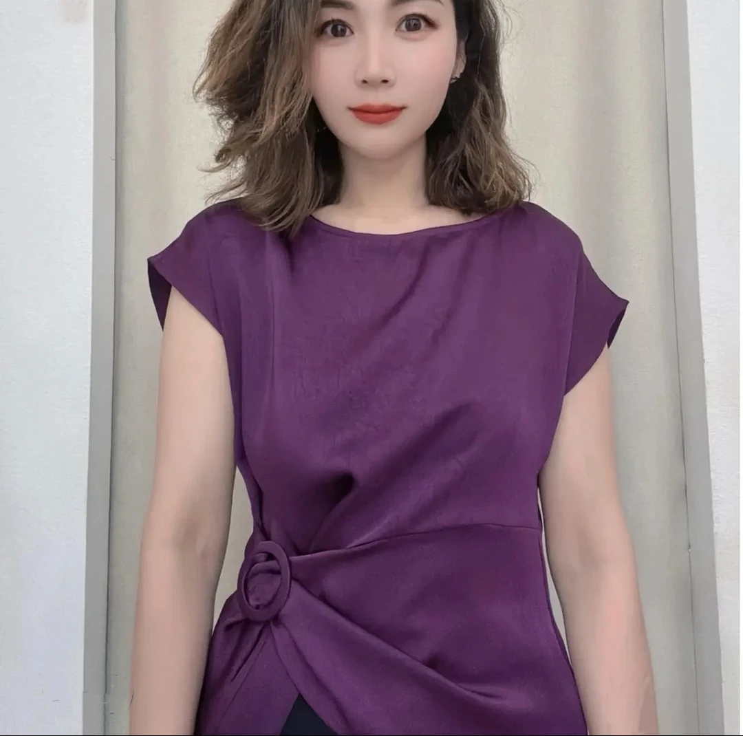 2025夏季新款法式轻奢设计上衣气质时尚收腰显瘦洋气减龄百搭