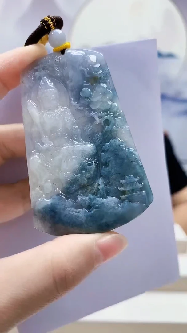 未镶嵌定制翡翠饼**?5145lr-毛货挂件