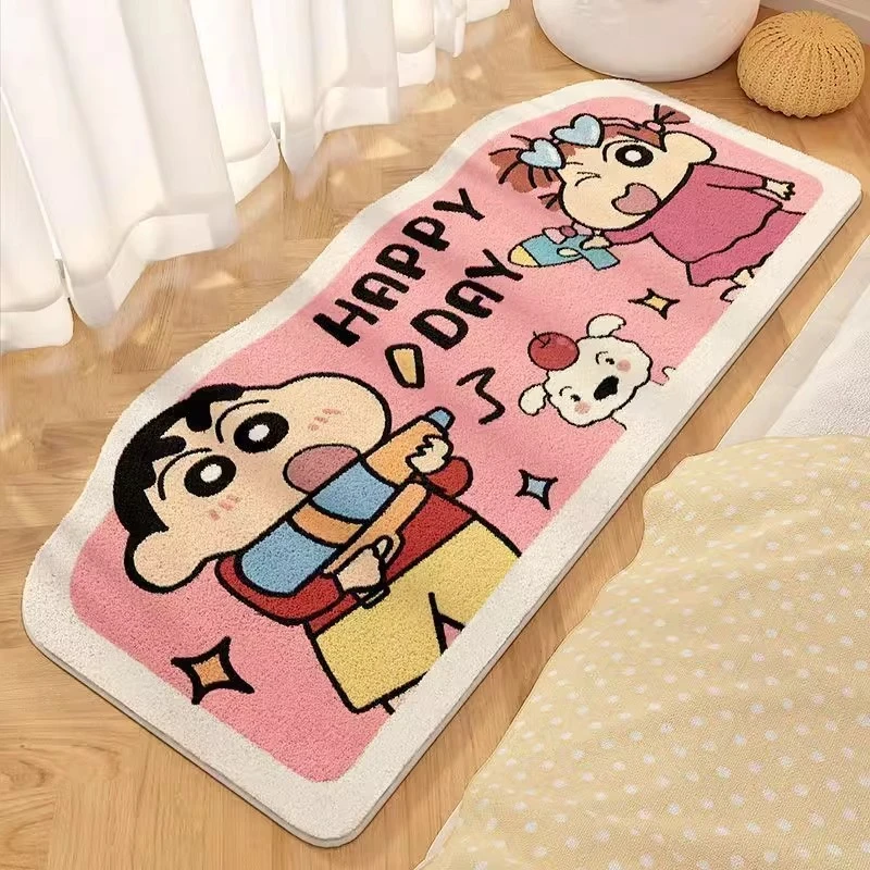 小新玩具枪卧室地毯床边仿羊绒地毯脚垫儿童房少女心卡通毯