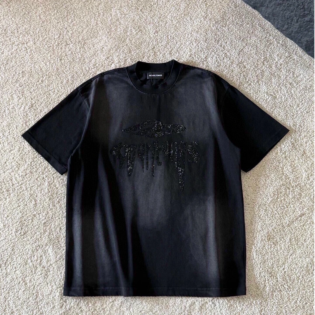 GG~Bearltongs短袖•  320纯棉洗水做旧烫砖重工艺高克重