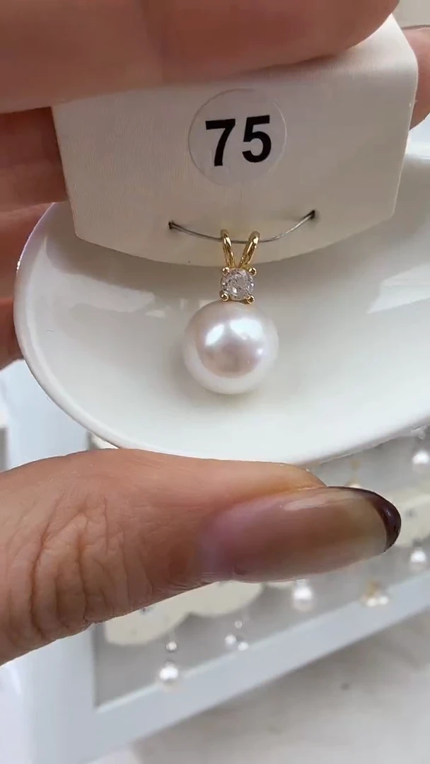 吊坠(不含链)银S925镶嵌淡水珍珠11-12mm吊坠