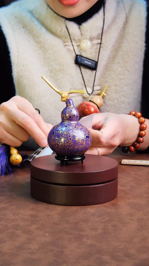 【闪购商品】136直播一物一图大漆酒葫芦送底座送挂绳