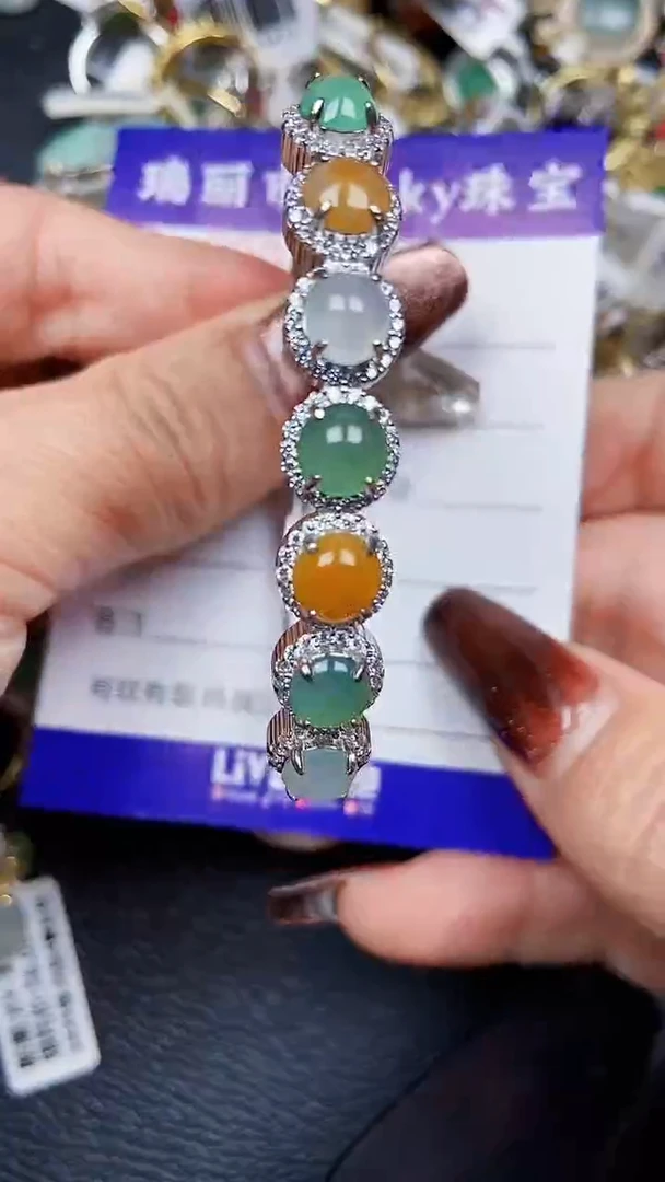 颈饰银S925镶嵌翡翠7779