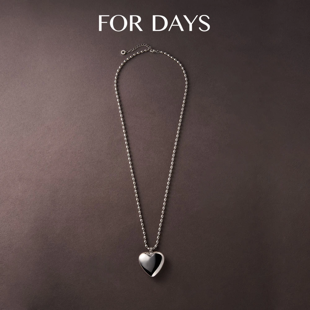 FOR DAYS 铜合金项链 时尚简约光面爱心项链