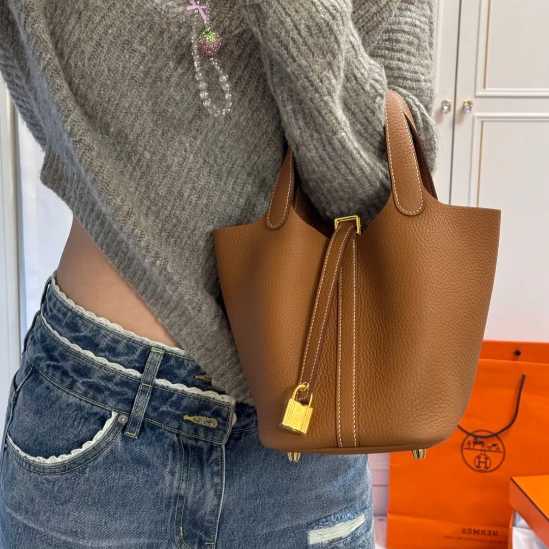 95新 Hermes/爱马仕 金棕18菜篮子Z刻21年B5908